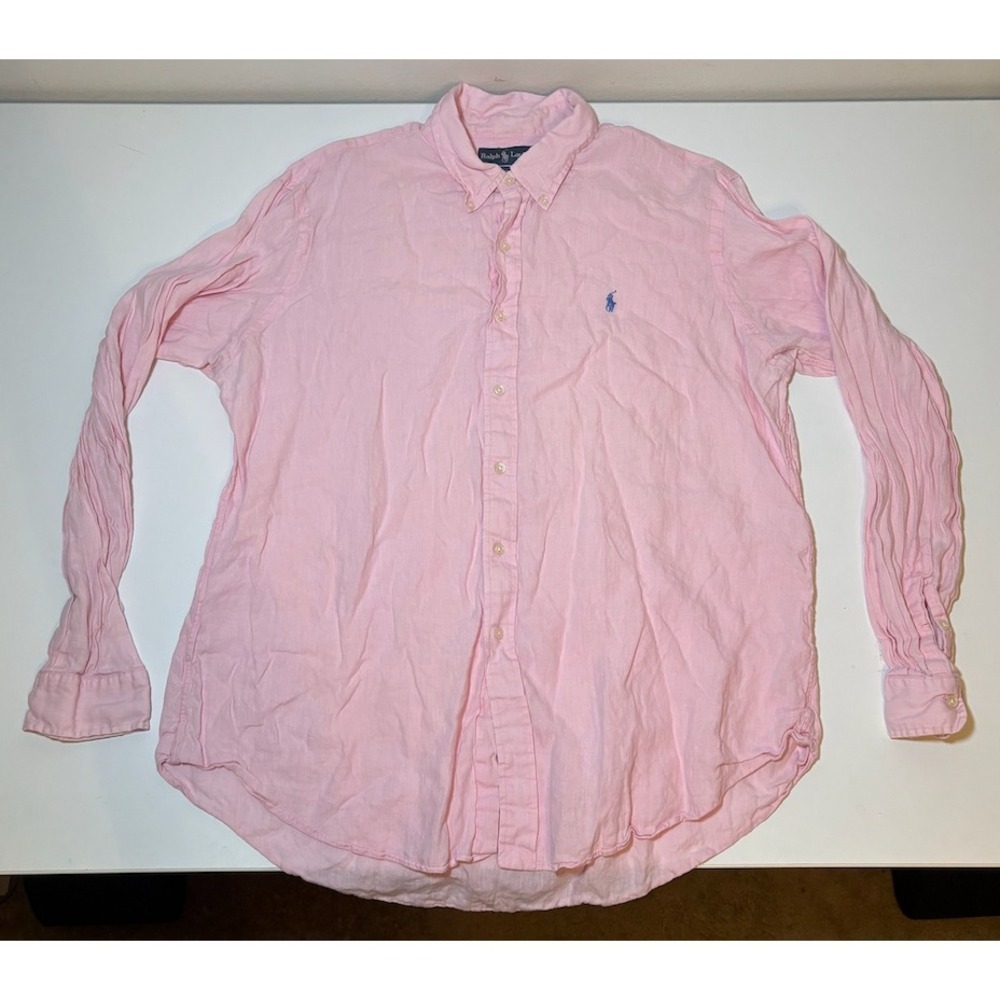 Polo Ralph Lauren Custom Fit 100% Linen Button Down Shirt | 2XL